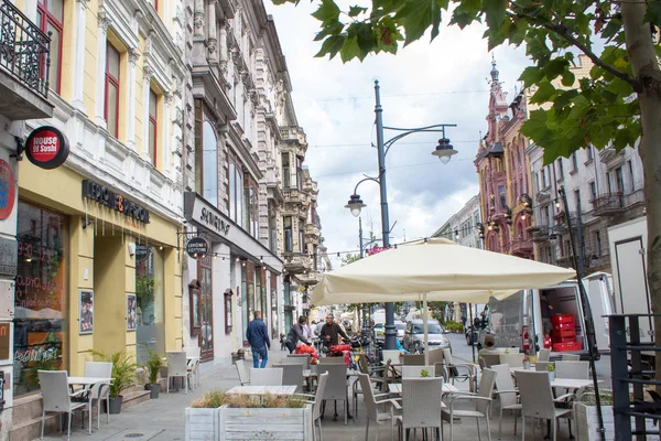 Lodz Polen Juli 2019 Ein Blick Auf Die Haupthistorische Straße — Stockfoto