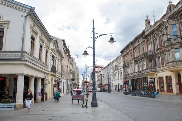 Lodz Polen Juli 2019 Ein Blick Auf Die Haupthistorische Straße — Stockfoto
