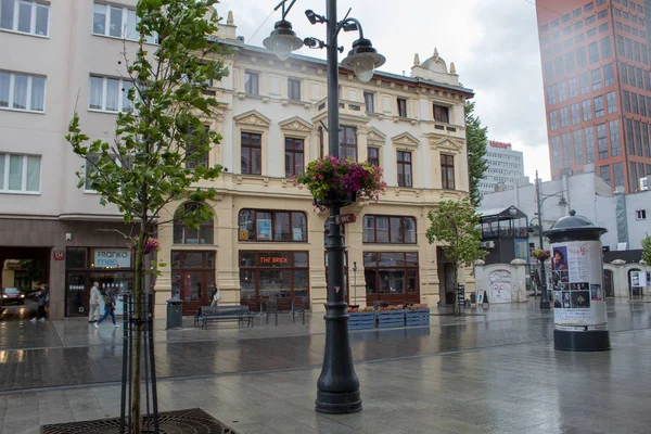 Lodz Polen Juli 2019 Schöne Historische Hauptstraße Der Polnischen Stadt — Stockfoto