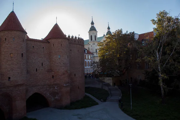 Warsaw Poland September 2019 Warsaw Barbican Semicircular Fortified Outpost Which — Stock Photo, Image