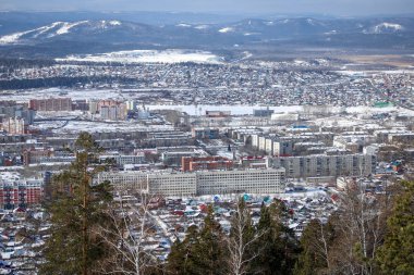 Kış city bir yükseklikten