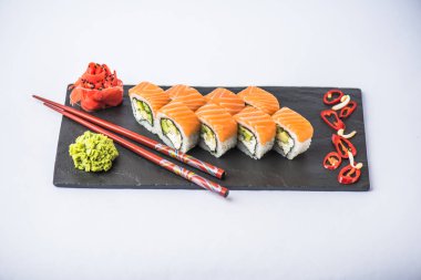 Japon philadelphia rulo kayrak beyaz arka plan üzerinde yılları arasında görev yapmıştır