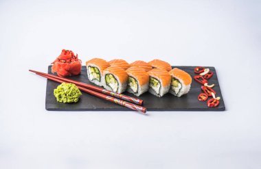 Japon philadelphia rulo kayrak beyaz arka plan üzerinde yılları arasında görev yapmıştır