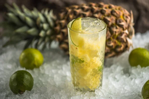 Tropical Exotic Cocktail Glass Ice — Stock Photo, Image