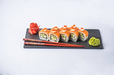 Japon philadelphia rulo kayrak beyaz arka plan üzerinde yılları arasında görev yapmıştır