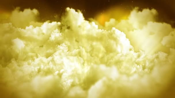 Фантастический Пейзаж Облачном Небе Анимация Белого Дыма Фон Петли — стоковое видео