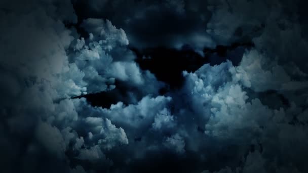 Fantasie Landschap Bewolkte Hemel Witte Rook Animatie Lus Achtergrond — Stockvideo