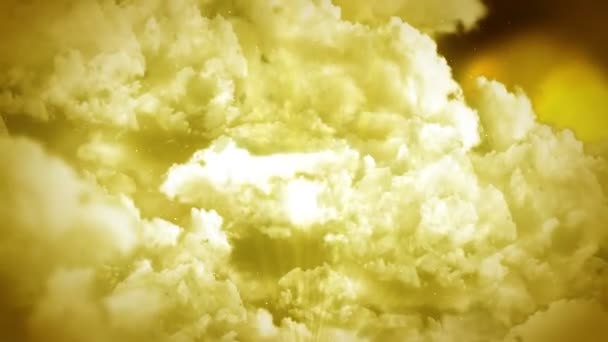 Paysage Fantastique Sur Ciel Nuageux Animation Fumée Blanche Fond Boucle — Video