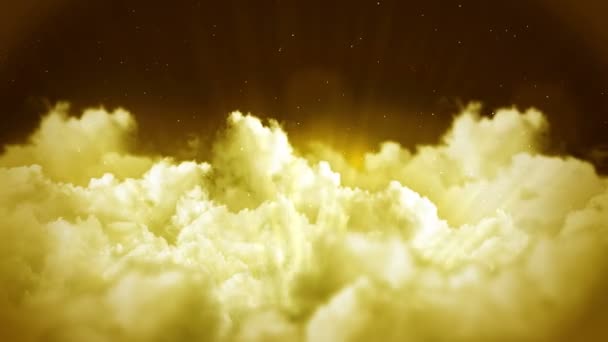 Fantasy Landscape Cloudy Sky White Smoke Animation Loop Background — Stock Video