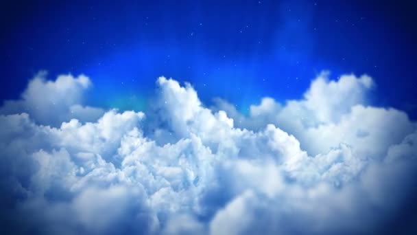 Paisagem Fantasia Céu Nublado Animação Fumaça Branca Fundo Loop — Vídeo de Stock