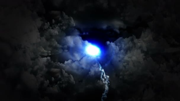 Paysage fantastique sur ciel nuageux, Animation fée, Fond de boucle ,