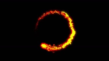 Yangın yıldırım animasyon, çizgi film komik animasyon, alev döngü arka plan,