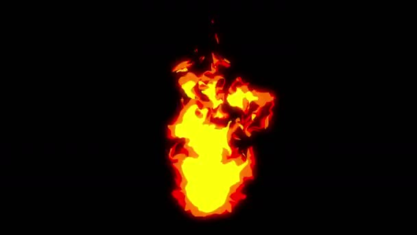 Πυρκαγιά Κεραυνό Κινούμενα Σχέδια Κινούμενα Σχέδια Κόμικς Φλόγα Βρόχο Φόντο — Αρχείο Βίντεο