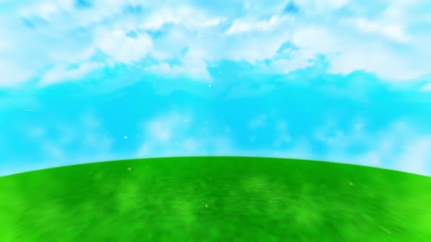 Green Lawn Landscape Graphic Abstract Nature Background Loop Animation — Stock Video