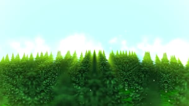 Forest Landscape Illustration Abstract Nature Background Loop Animation — Stock Video