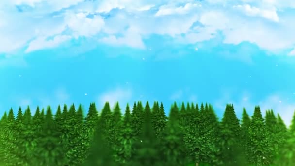 Illustration Paysage Forestier Fond Naturel Abstrait Animation Boucle — Video