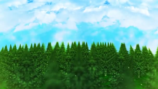 Illustration Paysage Forestier Fond Naturel Abstrait Animation Boucle — Video