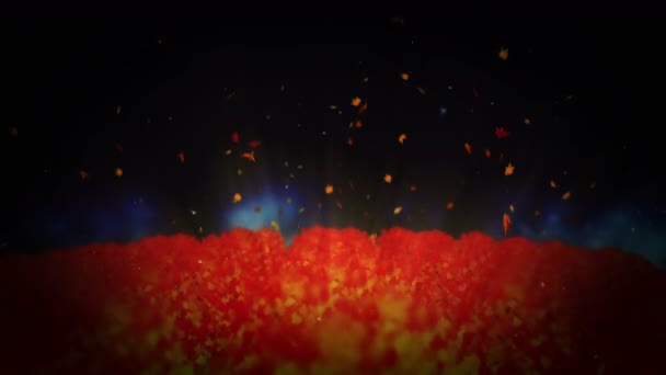 秋天森林风景例证 抽象自然背景 枫叶循环动画 — 图库视频影像