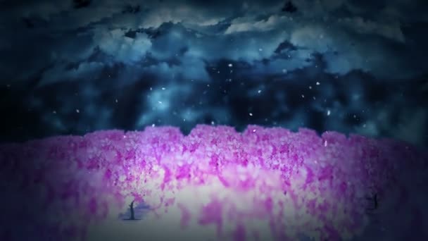 Primavera Foresta Paesaggio Illustrazione Astratto Sfondo Della Natura Cherry Blossom — Video Stock