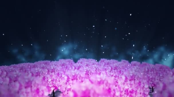 Vår Skog Landskap Illustration Abstrakt Natur Bakgrund Cherry Blossom Loop — Stockvideo