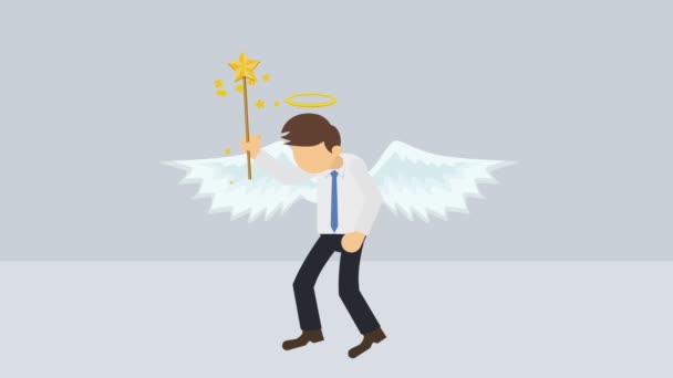 Cute Angel Illustration Love Peace Business Character Cosplay Abstract Loop — Stock Video