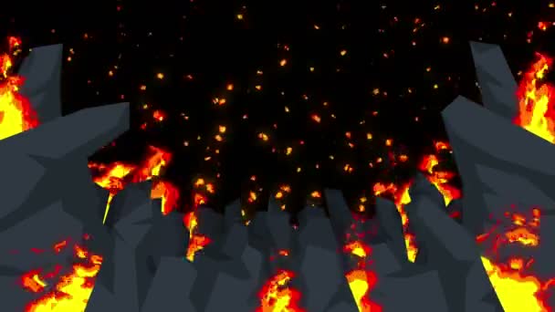 Evil Abstract Animation Apocalyptic Hell Background Fire Flames Spooky Wilderness — Stock Video