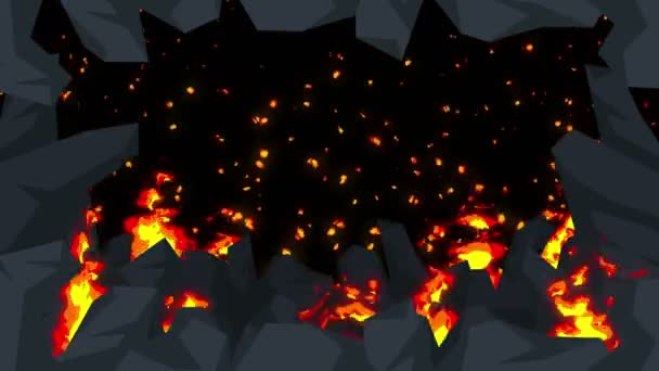 Evil Abstract Animation Apocalyptic Hell Background Fire Flames Spooky Wilderness — Stock Video