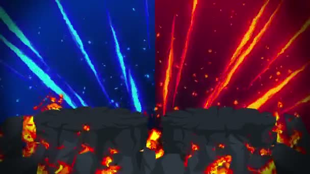 Φωτιά Κινουμένων Σχεδίων Φλόγα Βρόχο Φόντο Ανταγωνισμού Παιχνίδι Μάχης — Αρχείο Βίντεο