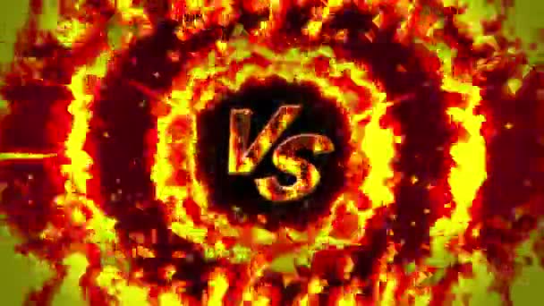 Cartoon Fire Animation Flame Loop Background Competition Battle Game Icon — Stock Video