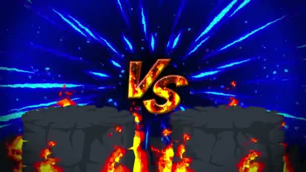 アニメーション 炎ループ背景 戦いのゲーム 対アイコン 対アイコン — ストック動画