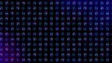 Geometrik küp deseni. Küp dansı. İş sembolü döngü animasyonu. İş ağı tasarımı.