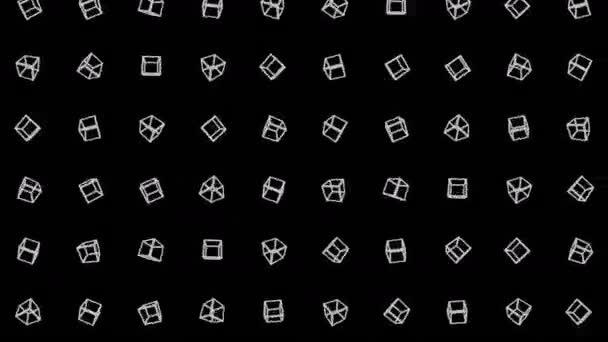 Patrón Geométrico Del Cubo Baile Cubo Animación Bucle Símbolo Negocio — Vídeos de Stock