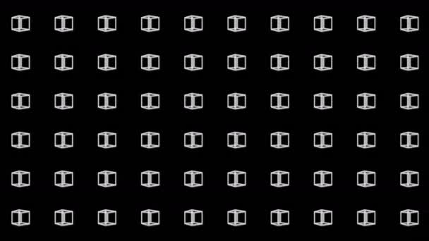 Padrão Cubo Geométrico Dançando Cubo Animação Loop Símbolo Negócios Projeto — Vídeo de Stock