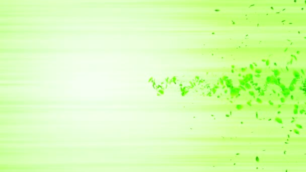 Vórtice Folhas Verdes Partícula Espiral Brilhante Folhas Sazonais Folha Dançante — Vídeo de Stock