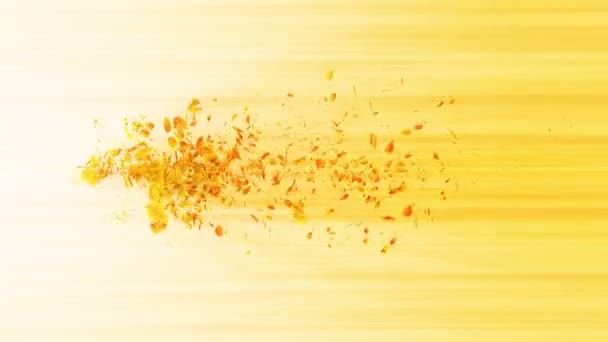 Вихор Жовтого Листя Спіральна Блискуча Частинка Сезонного Листя Танцюючий Лист — стокове відео