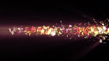 Renkli yaprakları. Çiçeklerin sarmal parlak yaprakları. Çiçek deseni. Güzel dans eden Petal. Spin yaprakları gelen Vortex. Soyut döngü animasyonu.