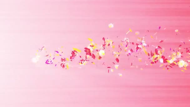 Цветные Лепестки Спиральные Блестящие Лепестки Цветов Цветочный Узор Довольно Танцующий — стоковое видео