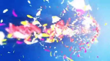 Renkli yaprakları. Çiçeklerin sarmal parlak yaprakları. Çiçek deseni. Güzel dans eden Petal. Spin yaprakları gelen Vortex. Soyut döngü animasyonu.