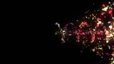 Renkli yaprakları. Çiçeklerin sarmal parlak yaprakları. Çiçek deseni. Güzel dans eden Petal. Spin yaprakları gelen Vortex. Soyut döngü animasyonu.