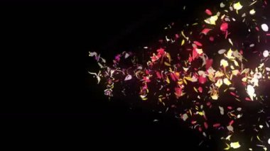 Renkli yaprakları. Çiçeklerin sarmal parlak yaprakları. Çiçek deseni. Güzel dans eden Petal. Spin yaprakları gelen Vortex. Soyut döngü animasyonu.