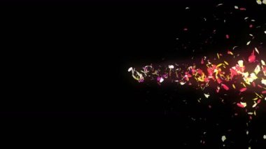 Renkli yaprakları. Çiçeklerin sarmal parlak yaprakları. Çiçek deseni. Güzel dans eden Petal. Spin yaprakları gelen Vortex. Soyut döngü animasyonu.