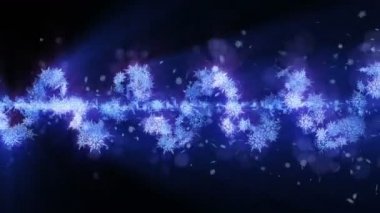 Güzellik kar taneleri ile Shinning kış sembolü. Spin kar Vortex. Kış deseni. Güzellik dans kar taneleri. Soyut döngü animasyonu.