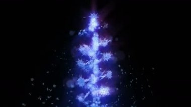 Güzellik kar taneleri ile Shinning kış sembolü. Spin kar Vortex. Kış deseni. Güzellik dans kar taneleri. Soyut döngü animasyonu.