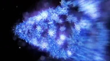 Güzellik kar taneleri ile Shinning kış sembolü. Spin kar Vortex. Kış deseni. Güzellik dans kar taneleri. Soyut döngü animasyonu.