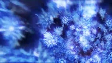 Güzellik kar taneleri ile Shinning kış sembolü. Spin kar Vortex. Kış deseni. Güzellik dans kar taneleri. Soyut döngü animasyonu.