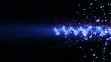 Güzellik kar taneleri ile Shinning kış sembolü. Spin kar Vortex. Kış deseni. Güzellik dans kar taneleri. Soyut döngü animasyonu.