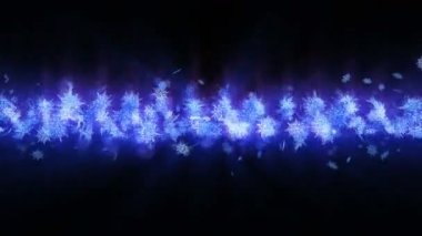 Güzellik kar taneleri ile Shinning kış sembolü. Spin kar Vortex. Kış deseni. Güzellik dans kar taneleri. Soyut döngü animasyonu.