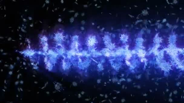 Сияющий Зимний Символ Прекрасными Снежинками Вортекс Снега Зимняя Картина Красивые — стоковое видео