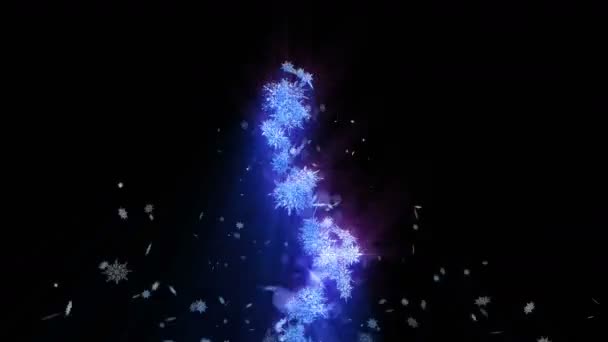 Güzellik Kar Taneleri Ile Shinning Kış Sembolü Spin Kar Vortex — Stok video