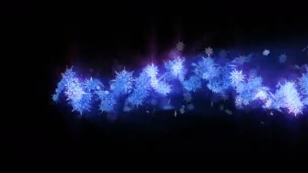 Shinning Zimowy Symbol Pięknem Płatków Śniegu Vortex Wirowania Śniegu Wzór — Wideo stockowe